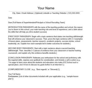 TeacherCoverLetterTemplate