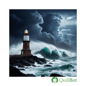 Lighthouse with stormy seas