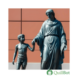 A child and mother statue