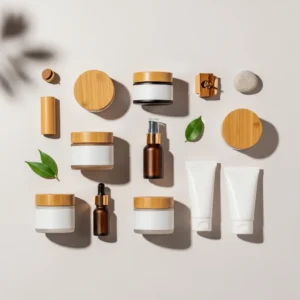 AI-generated flat lay image of grooming products