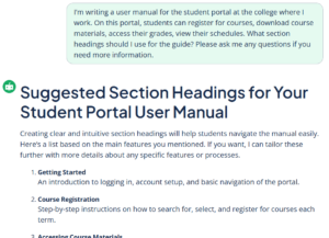 QuillBot's free AI user manual generator example prompt 1