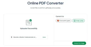 Screenshot of QuillBot's online PDF to JPEG converter