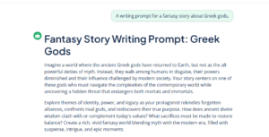 Story writing prompt generator example