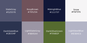 Evening glow Christmas colors palette