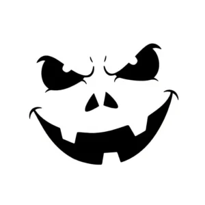 Black and white jack-o-lantern face for pumpkin carving