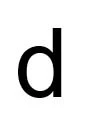 Lowercase D in 48 point black Arial font