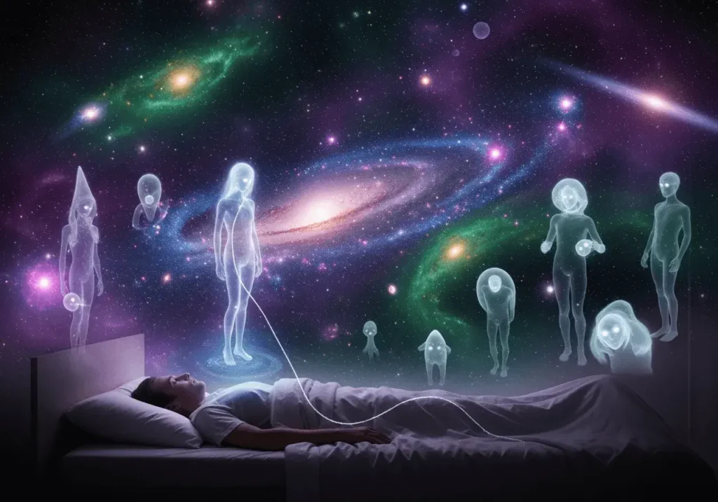 An AI-generated image of astral projection