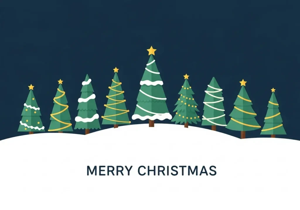 An AI-generated image of Christmas trees