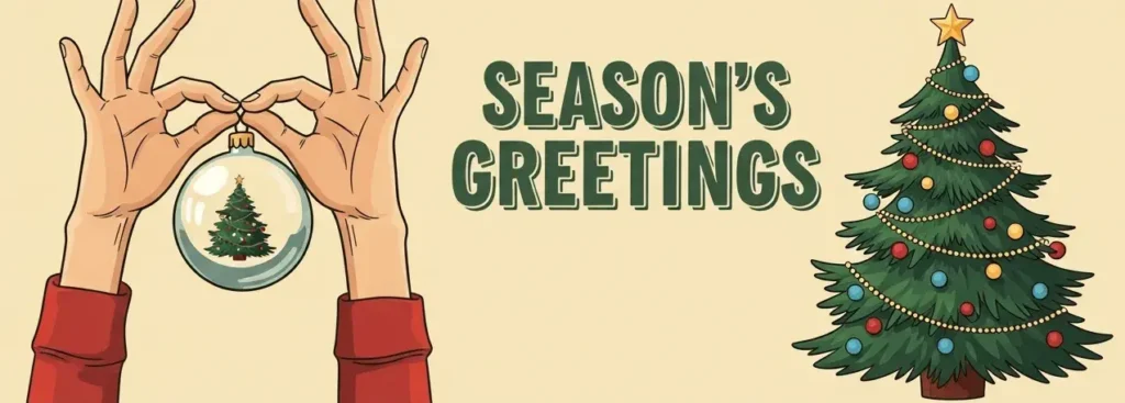 An AI-generated image of a vintage Christmas newsletter heading