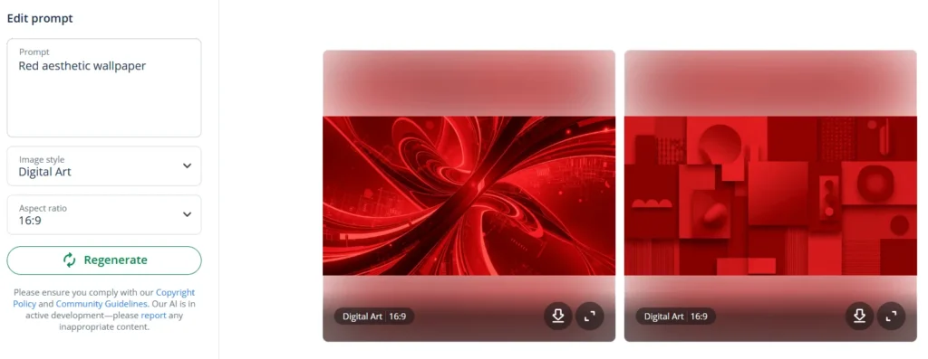 AI-generated red wallpaper