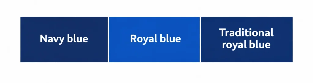 Navy blue vs royal blue