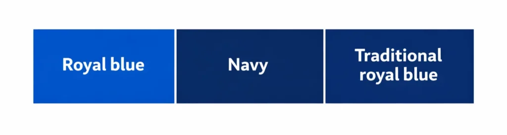 Royal blue vs navy blue