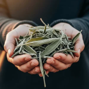 Dried sage leaves