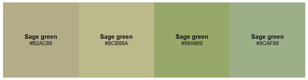 Sage green hex codes