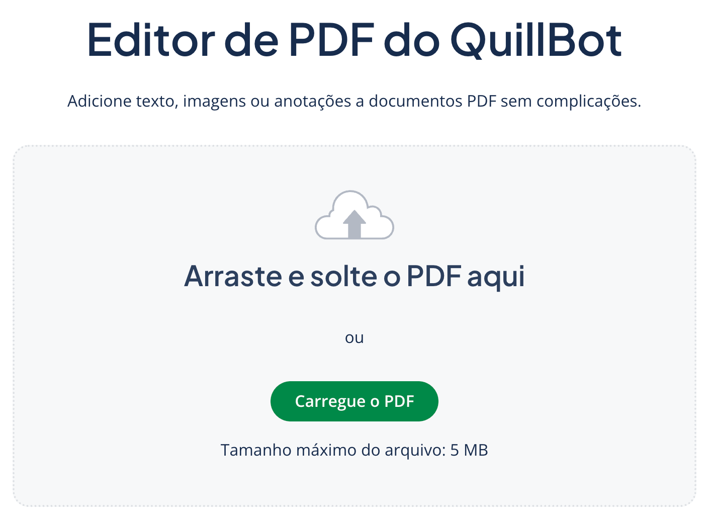 Use o editor de PDF do QuillBot para editar documentos online.
