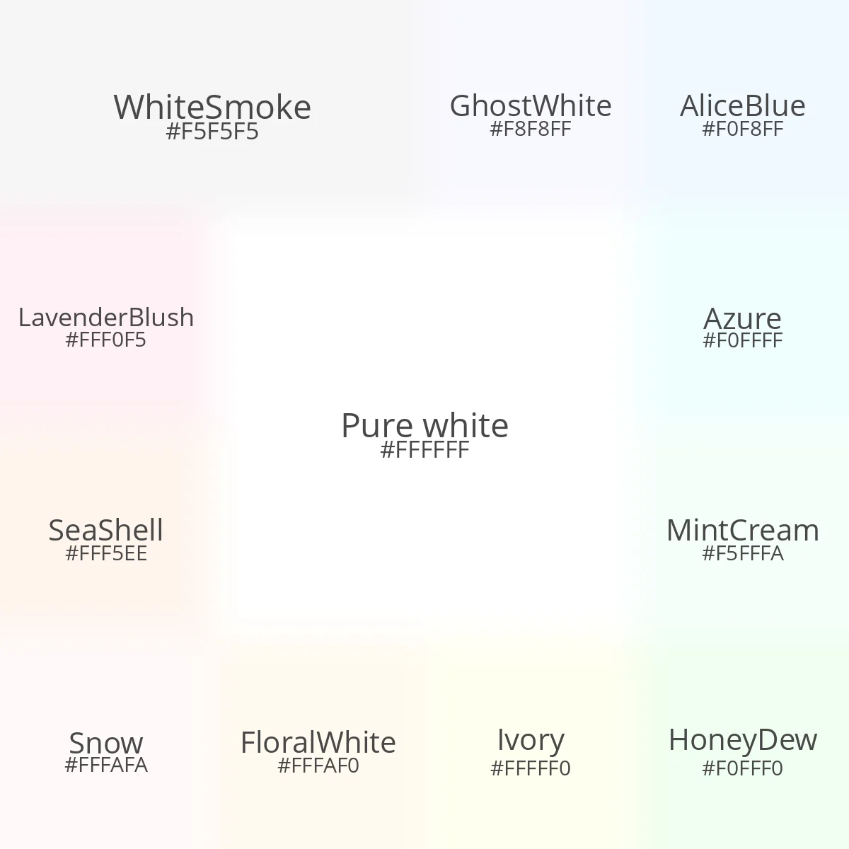 Near white hex codes