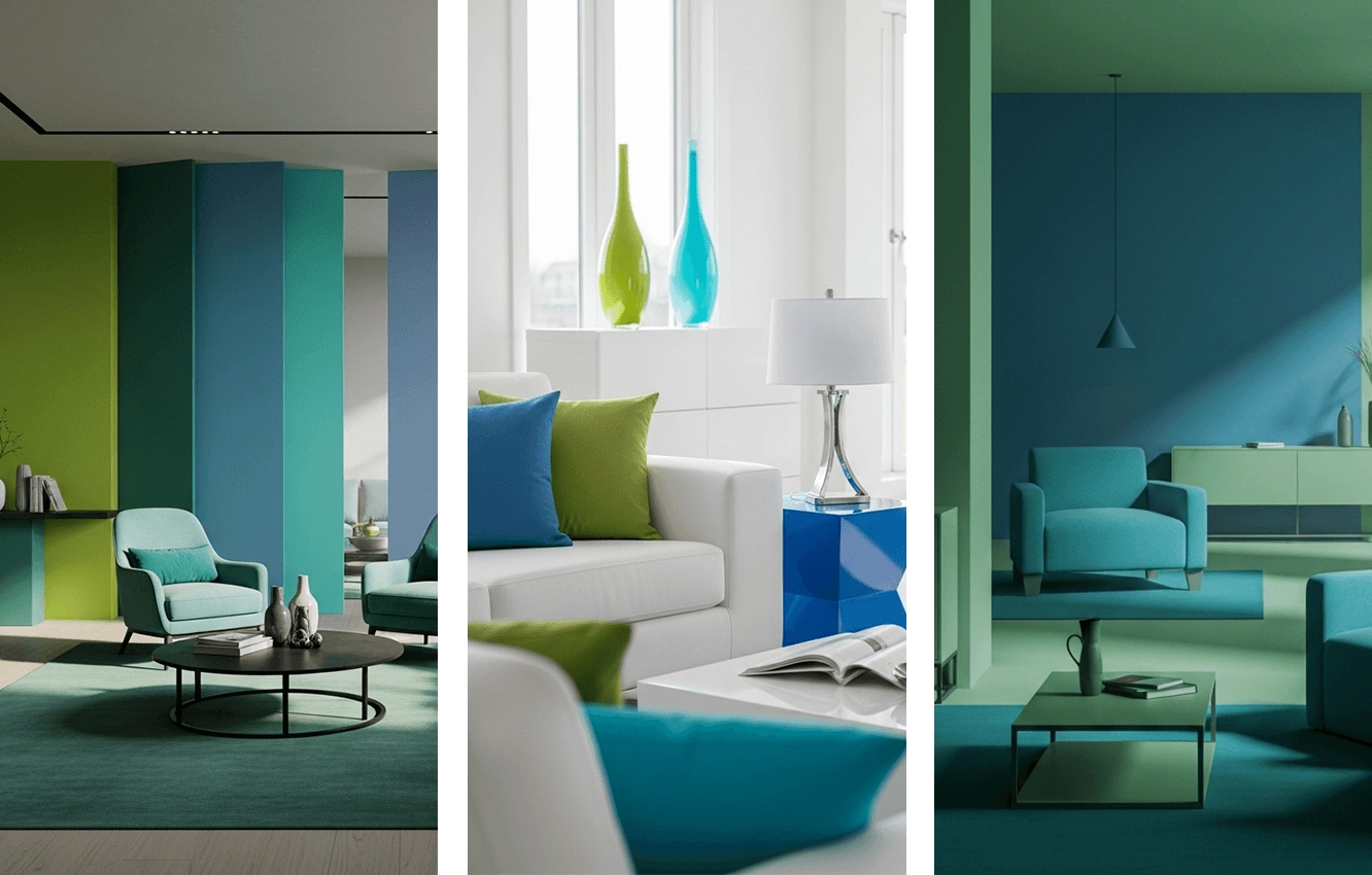 Türkis und analoge Farben Beispiel