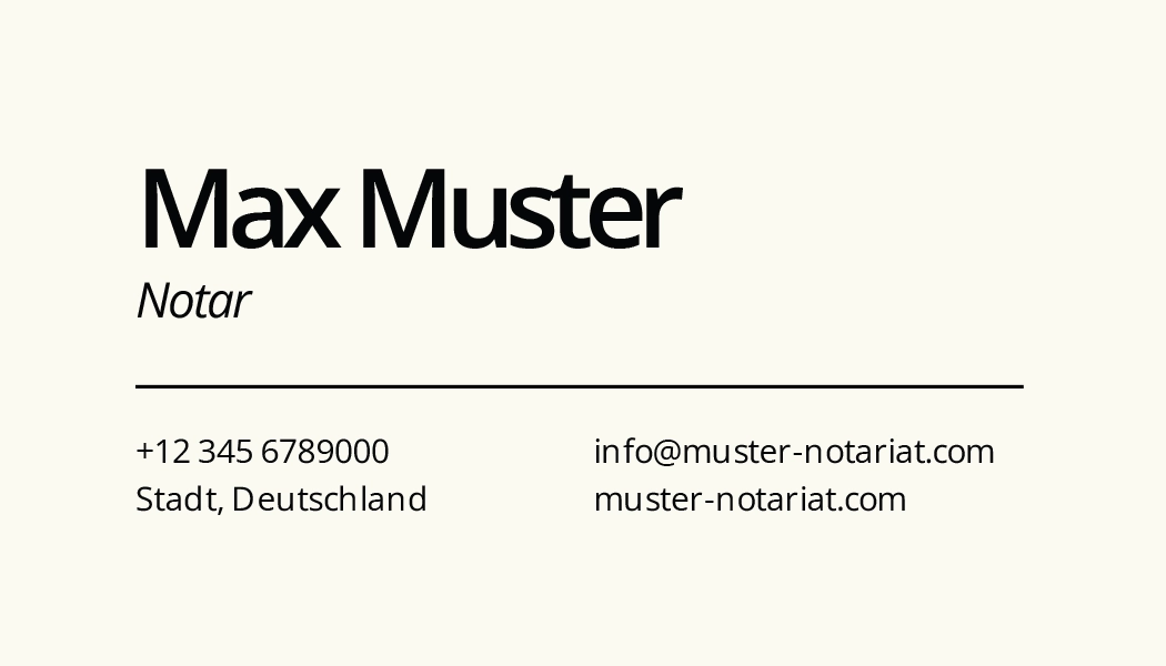 Visitenkarte mit klassischem Design