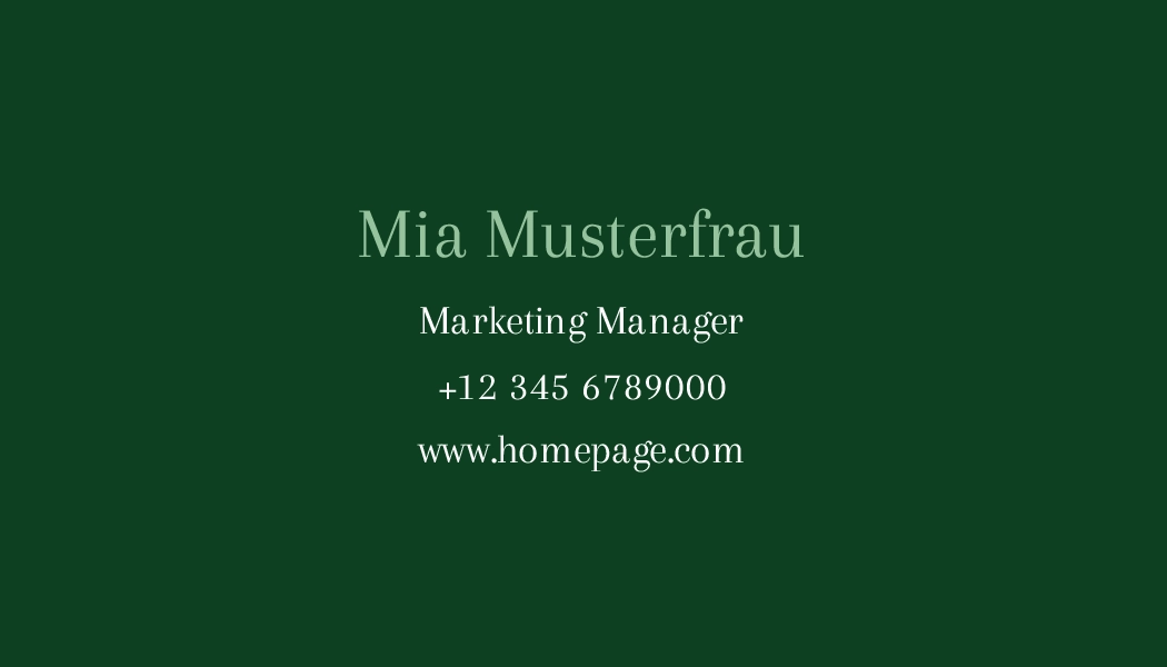 Visitenkarte mit schlichtem Design