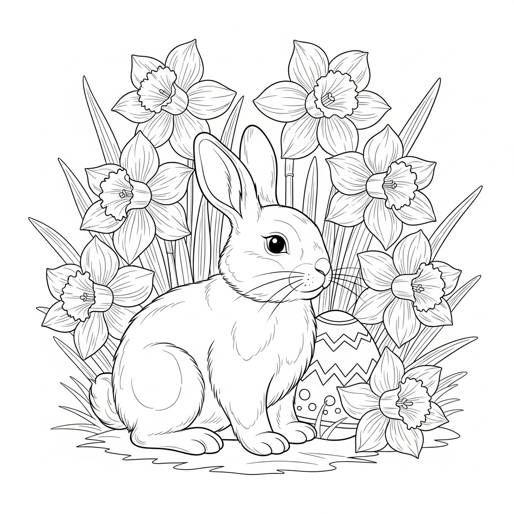 coloriage lapin paques