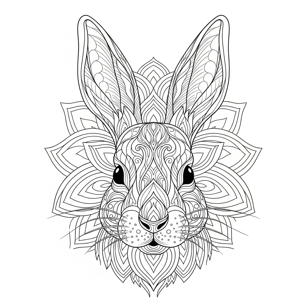 coloriage lapin mandala