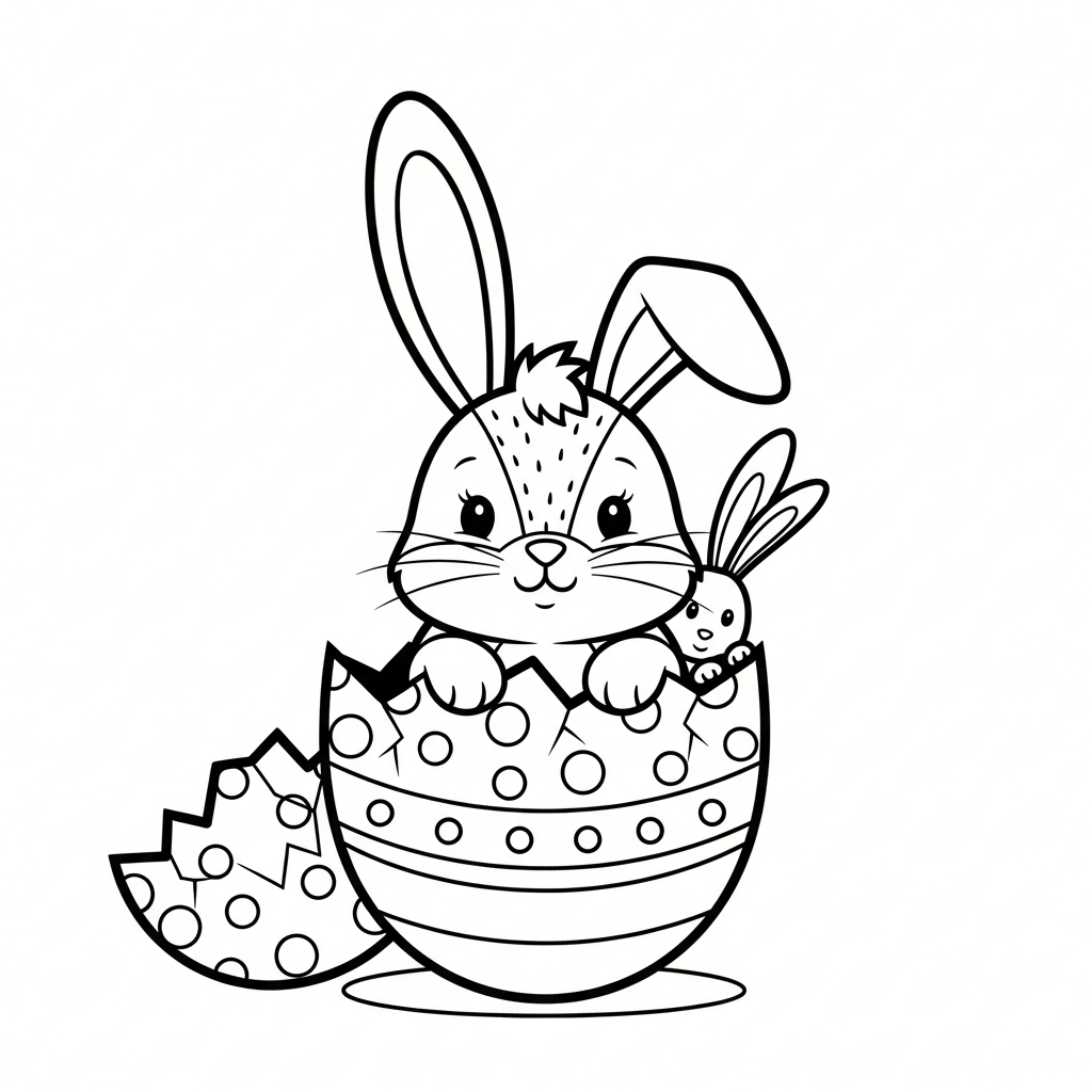 coloriage lapin paques