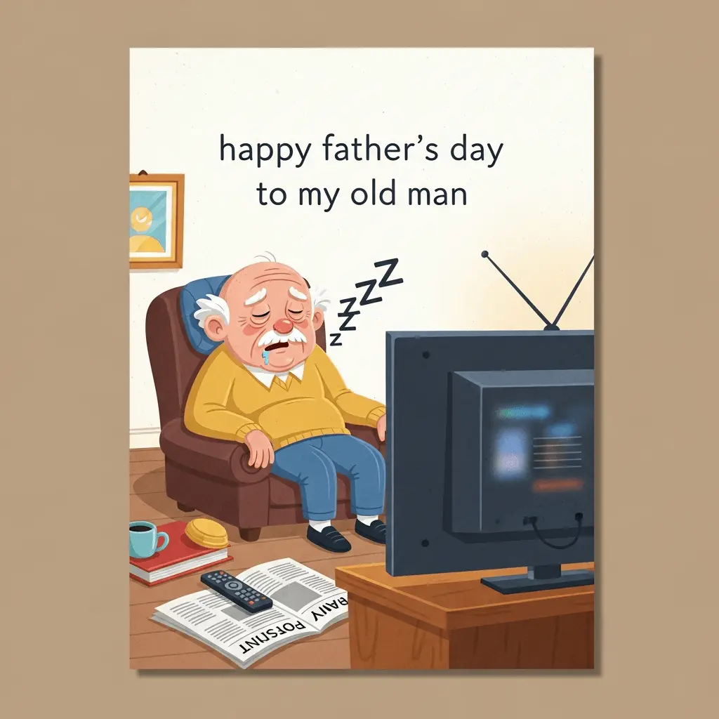 old man themed card for father's day