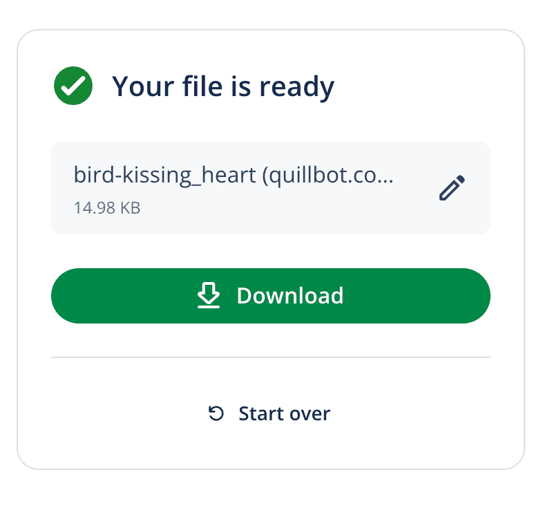 A screenshot of QuillBot's WEBP converter showing how to download your new image