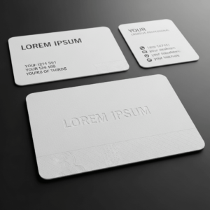an aesthetic bsuiness card with embossing and rounded corners