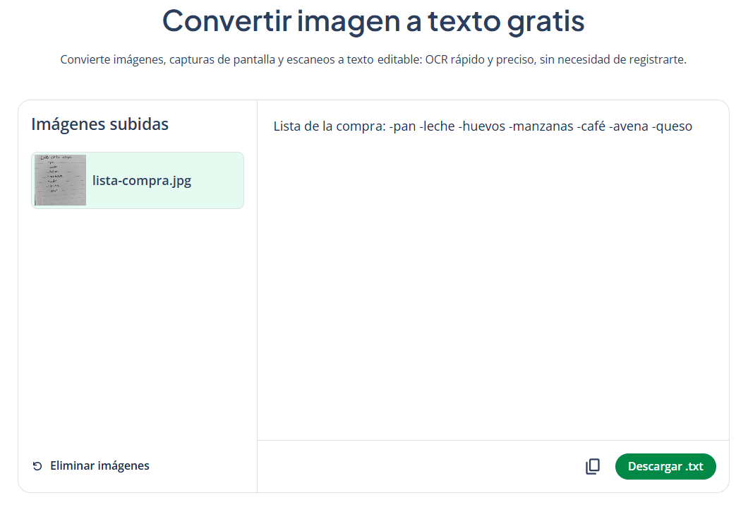 Convierte imagen a texto con el conversor gratuito de Quillbot.