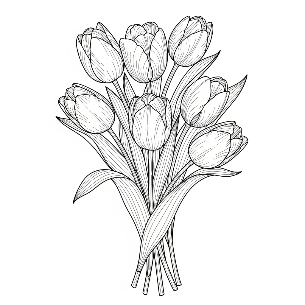 coloriage bouquet de fleurs