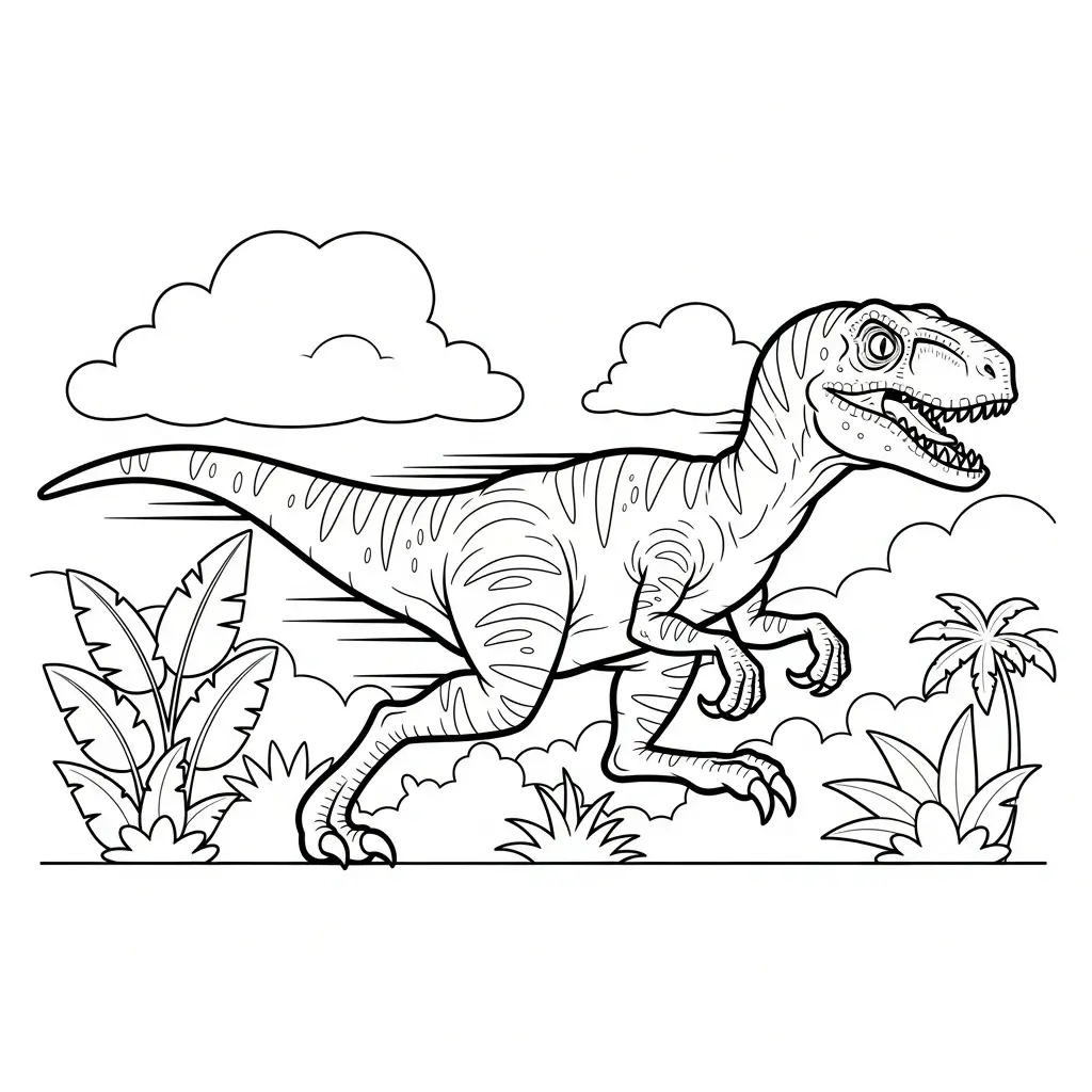 coloriage dinosaure velociraptor