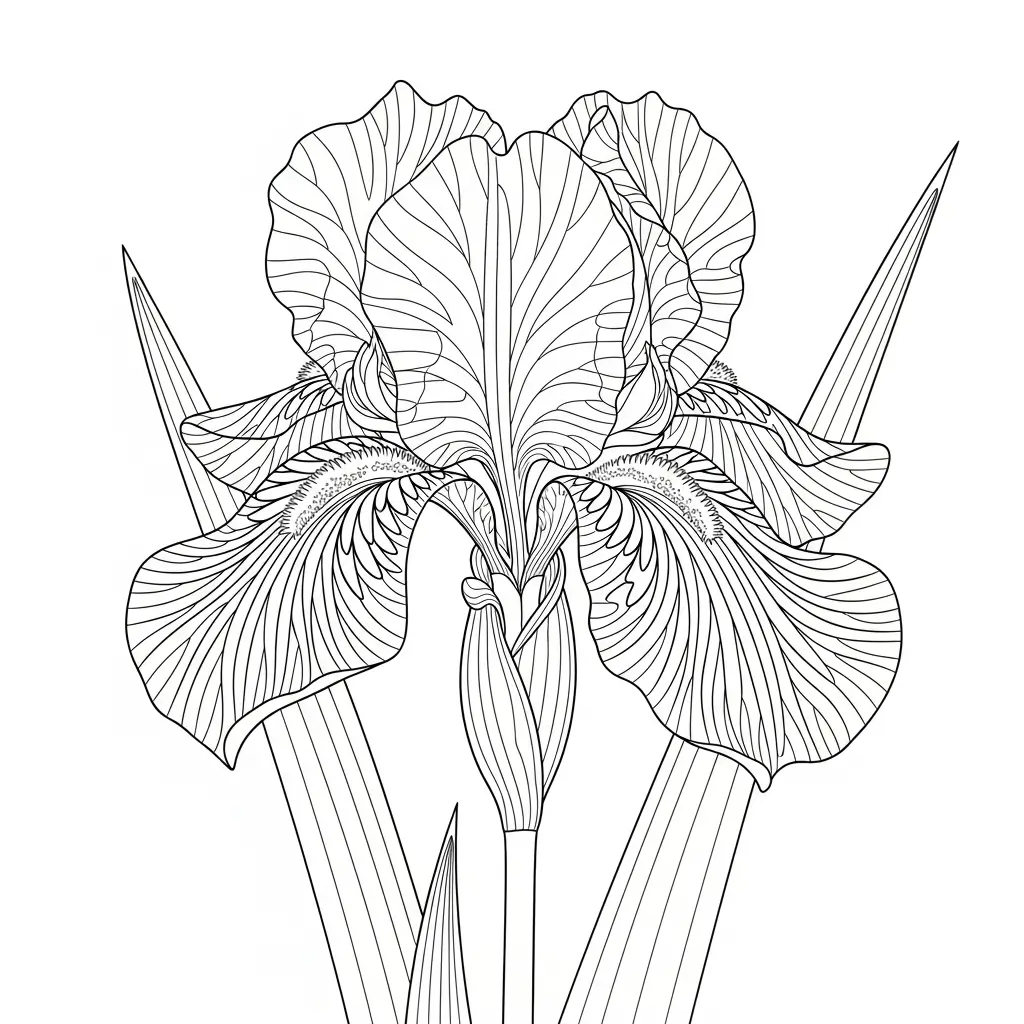 coloriage fleur iris dessin