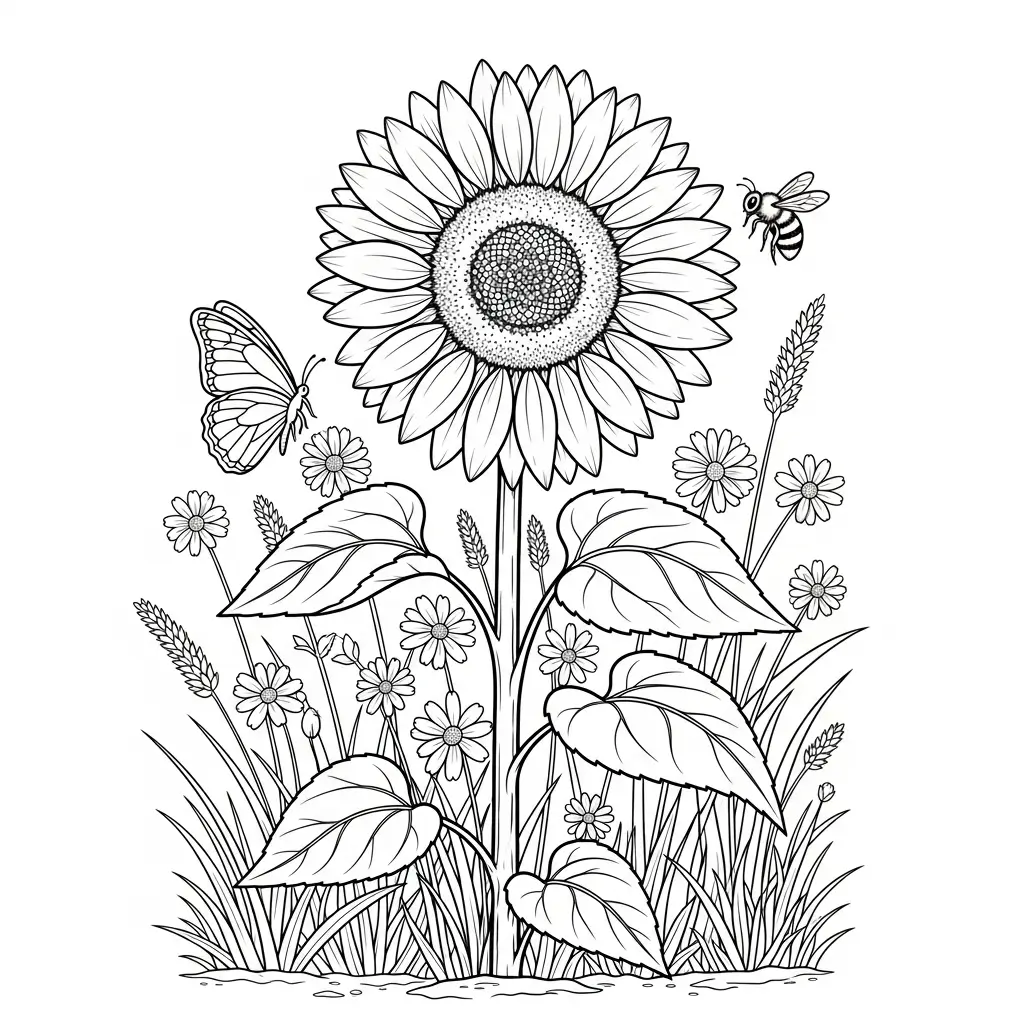 coloriage fleur tournesol