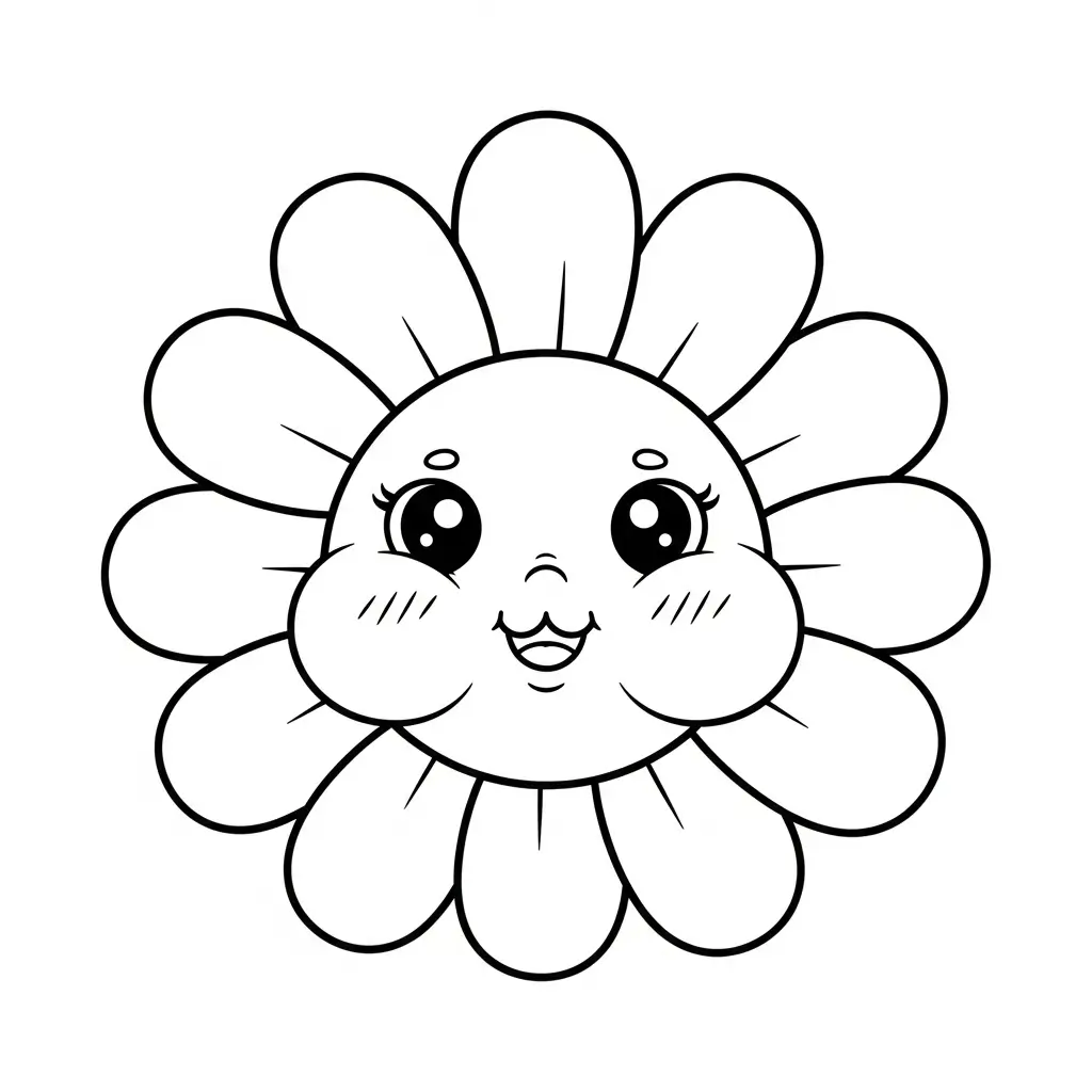 coloriage fleurs facile enfant