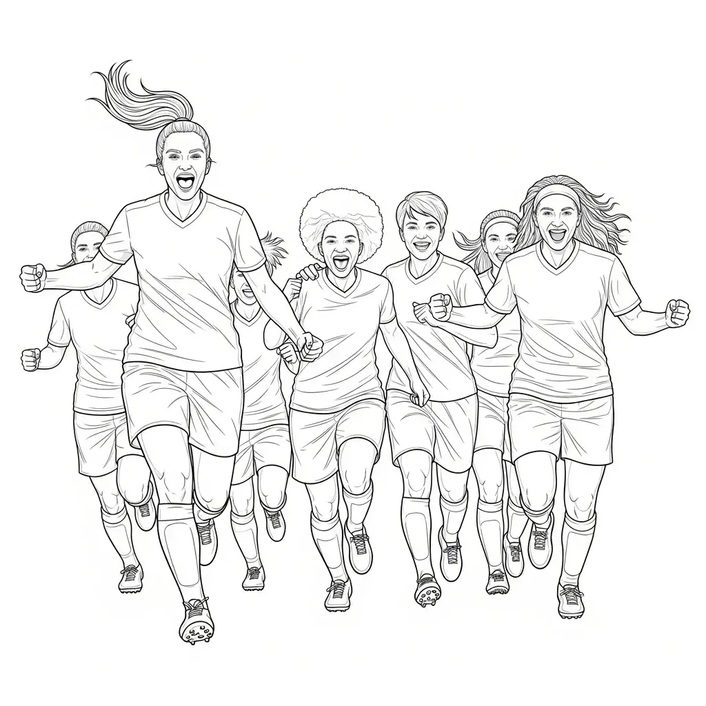 coloriage football equipe femmes