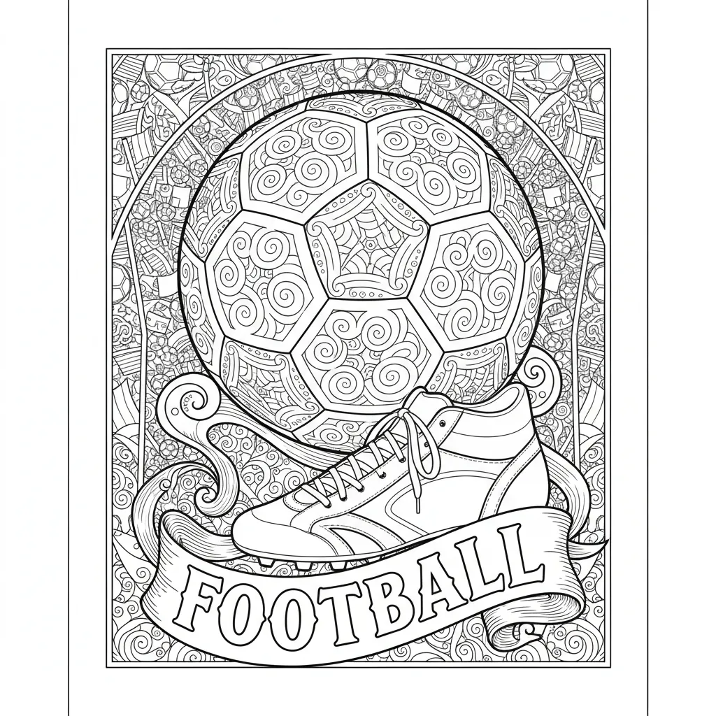 coloriage football mandala