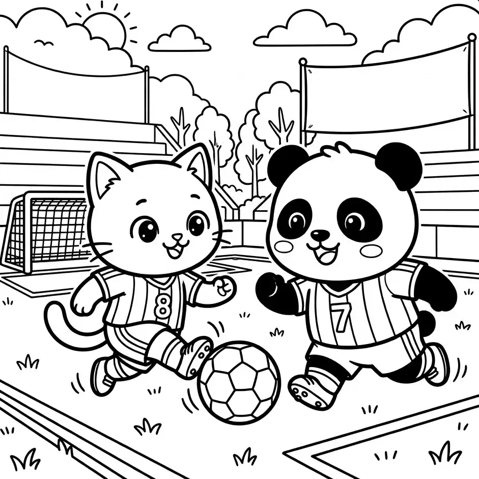 coloriage football manga kawaii