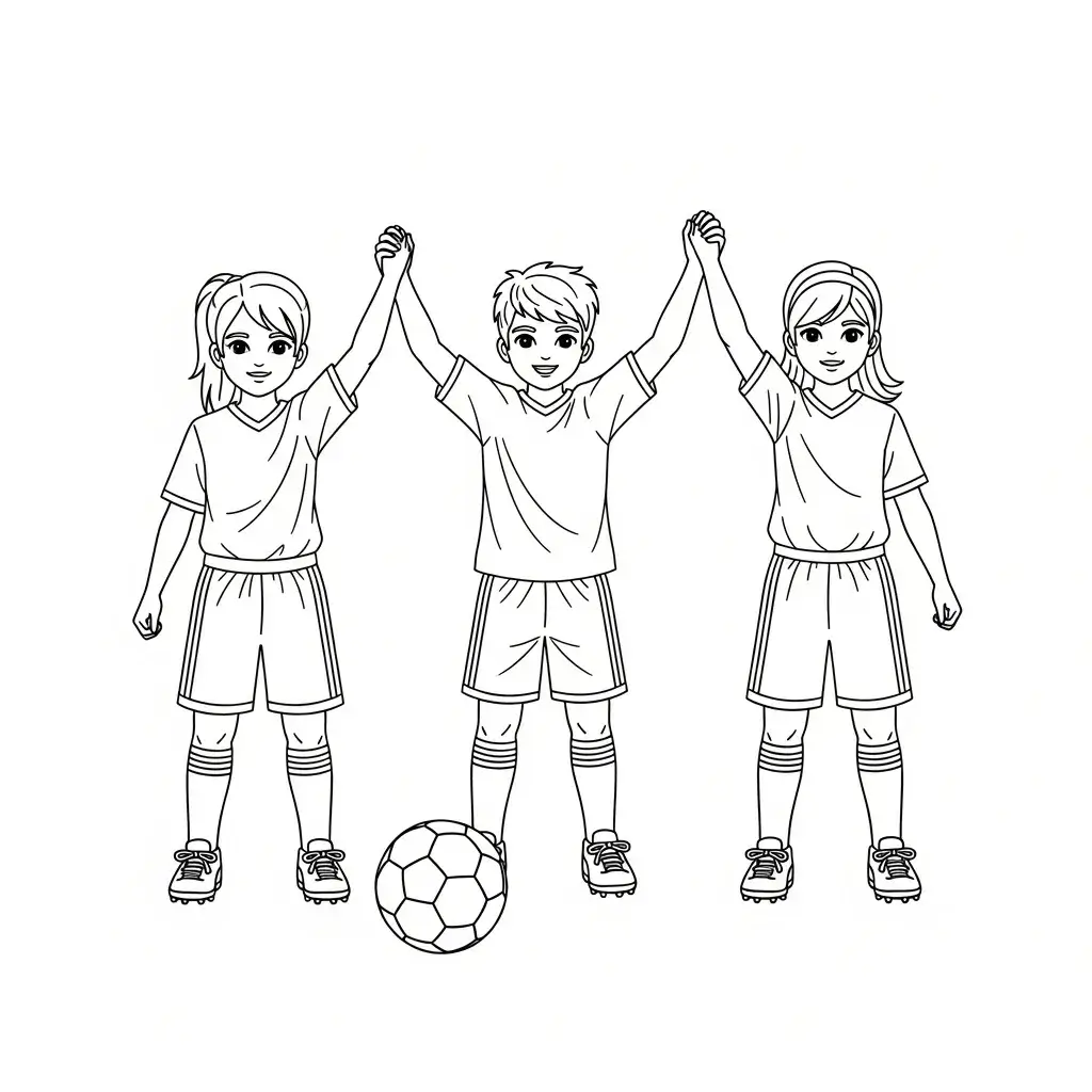 coloriage football victoire enfants