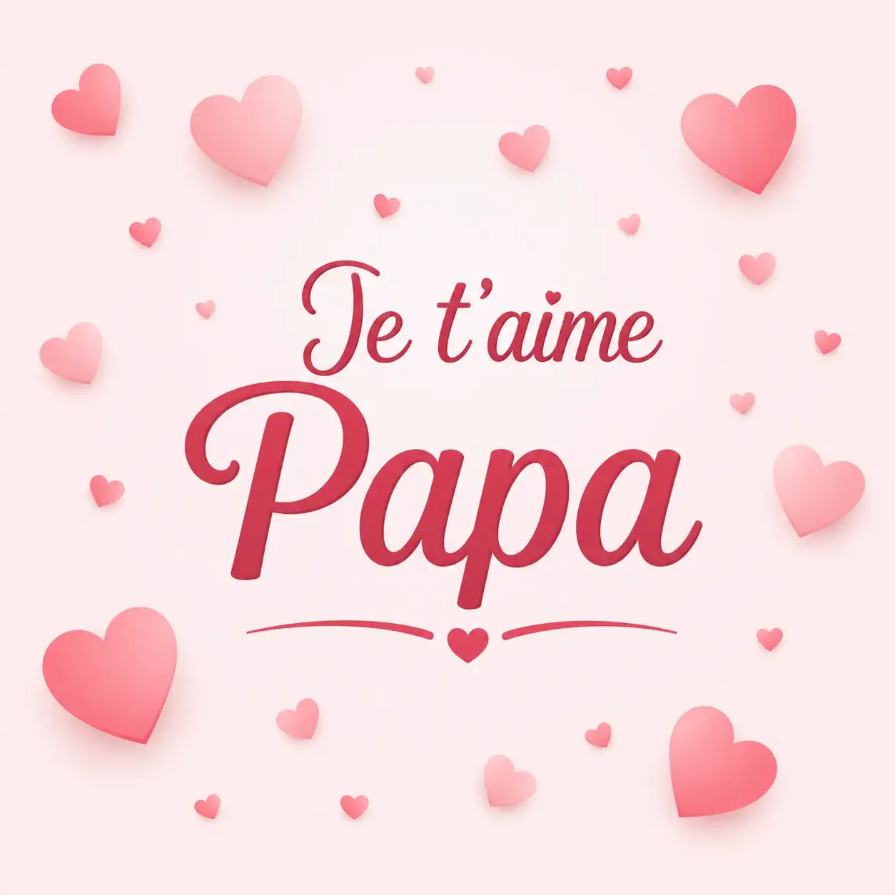 dessin fete des peres coeurs roses