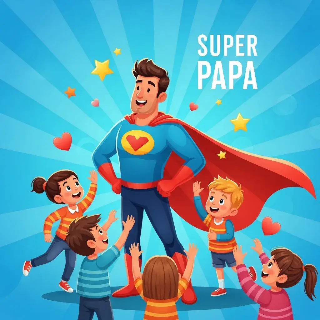 dessin fete des peres super heros