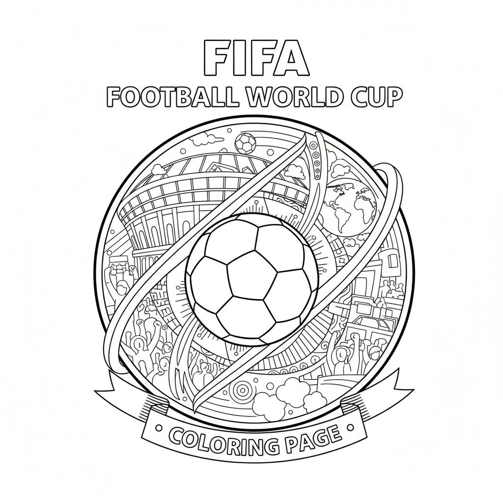 a football coloring page that says fifa football world cup coloring page