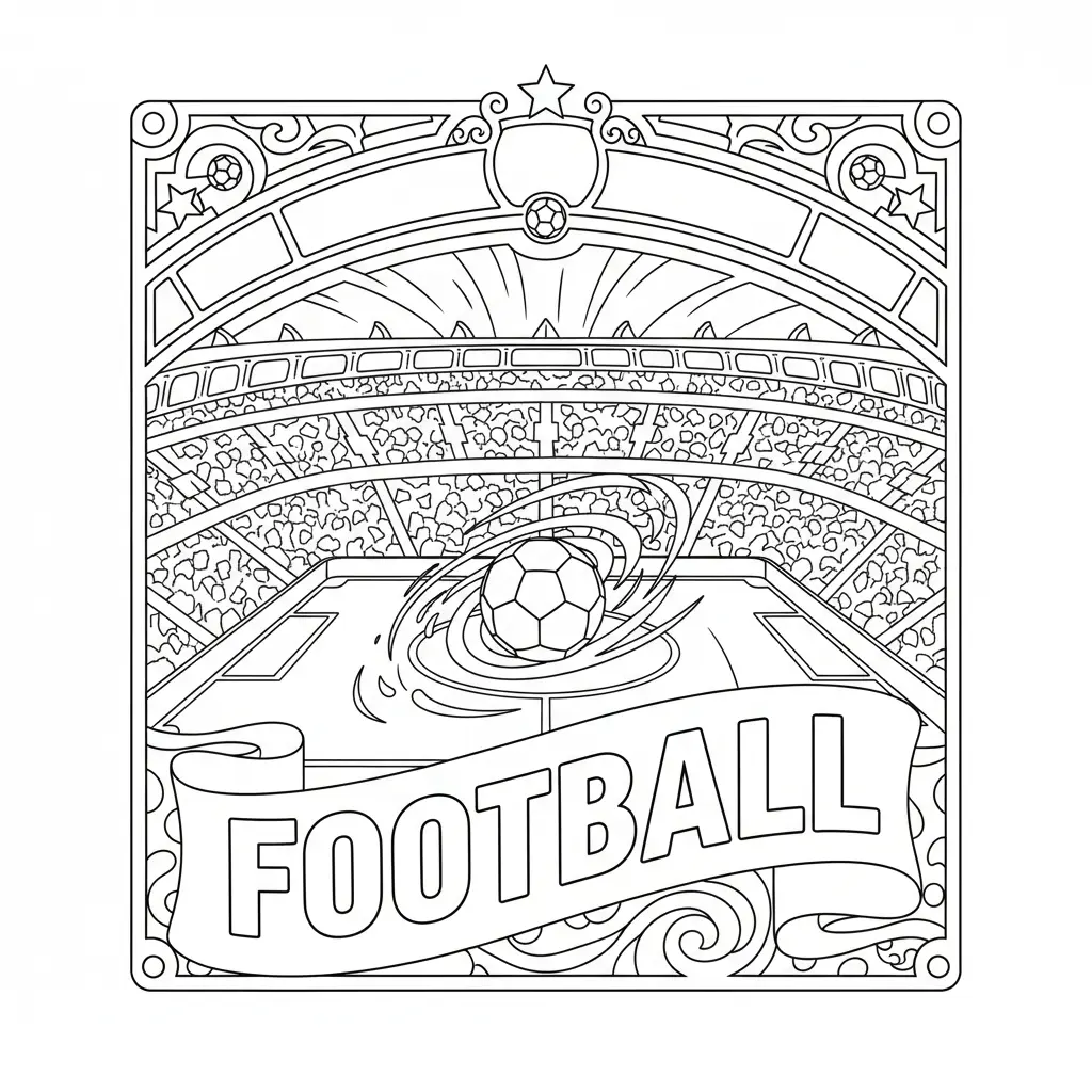 a football coloring page that says football