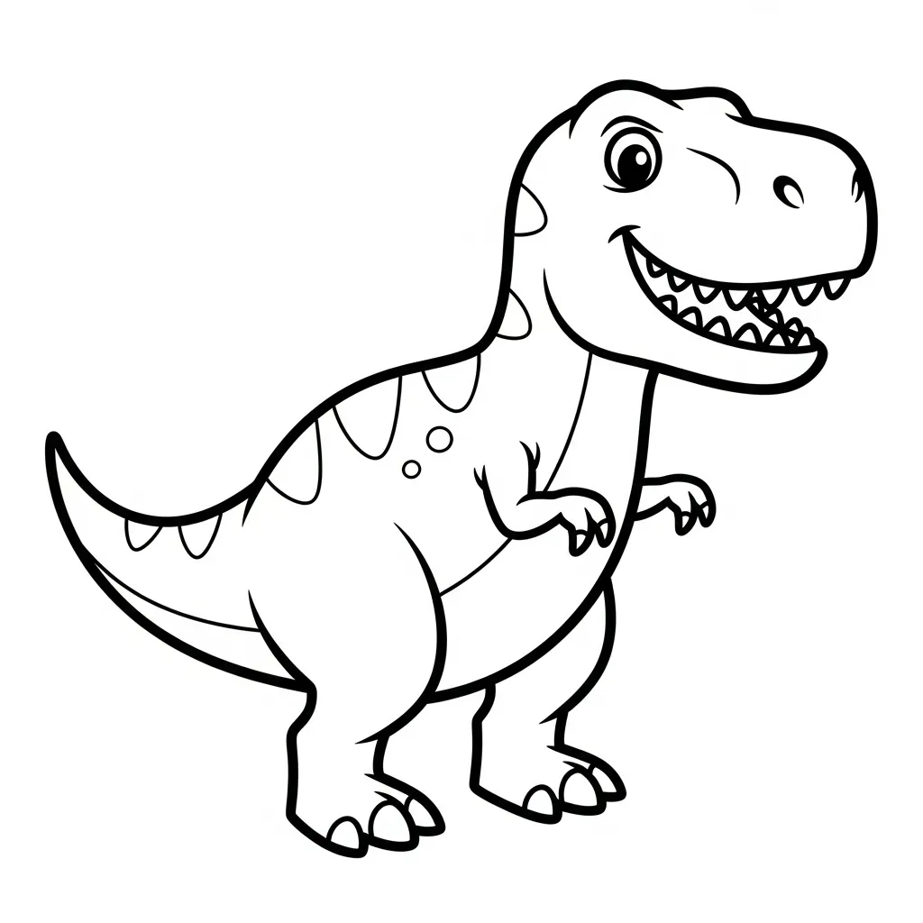 kids dinosaur coloring page of a t-rex