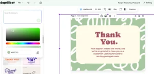 Thank you card template example 2
