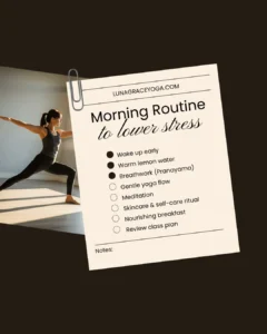 instagram post template for a wellness brand of a morning routine to-do list