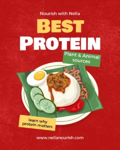 instagram post template of educational materials about protein for a health coach