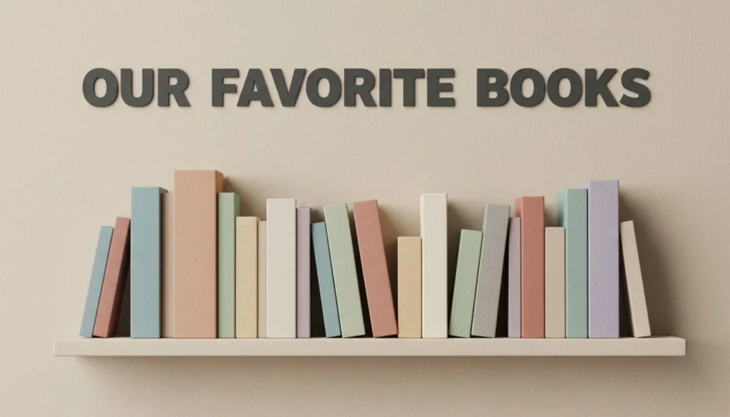 Mockup of a pastel bulletin board display of books