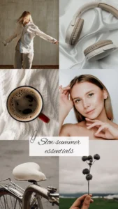 instagram post template for ecommerce showcasing headphones as part of a lifestyle collage