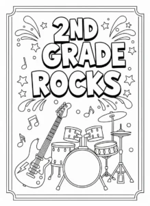 Coloring page of musical instruments